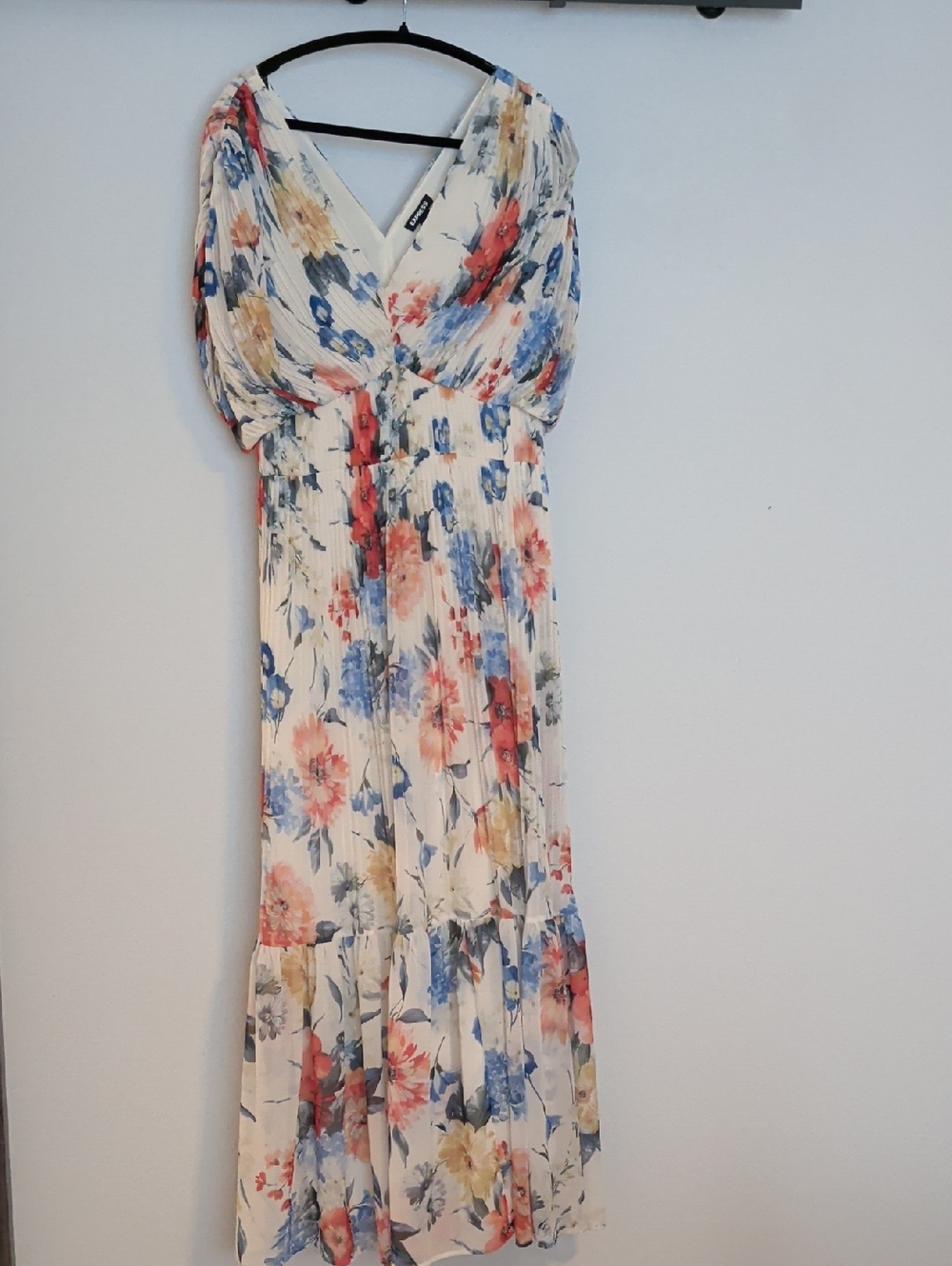 Express Floral White Maxi Dress, Like New